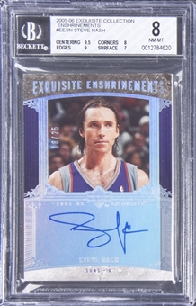 2005-06 UD "Exquisite Collection" Enshrinements #EESN Steve Nash Signed Card (#18/25) - BGS NM-MT 8/BGS 10 